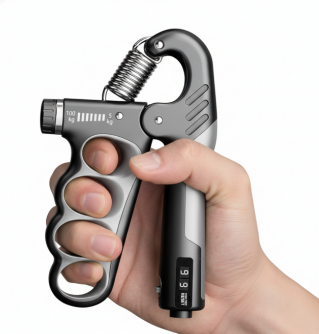 프리미엄 강도조절 카운터 악력기, 1개, 그레이