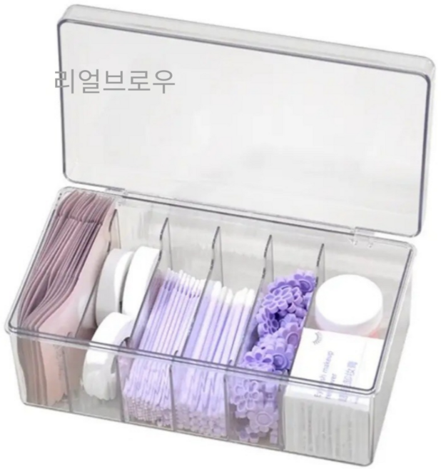 리얼브로우 속눈썹 시술 도구 보관함 네일 반영구 메이크업 정리대 네일아트 반영구 재료, 1개