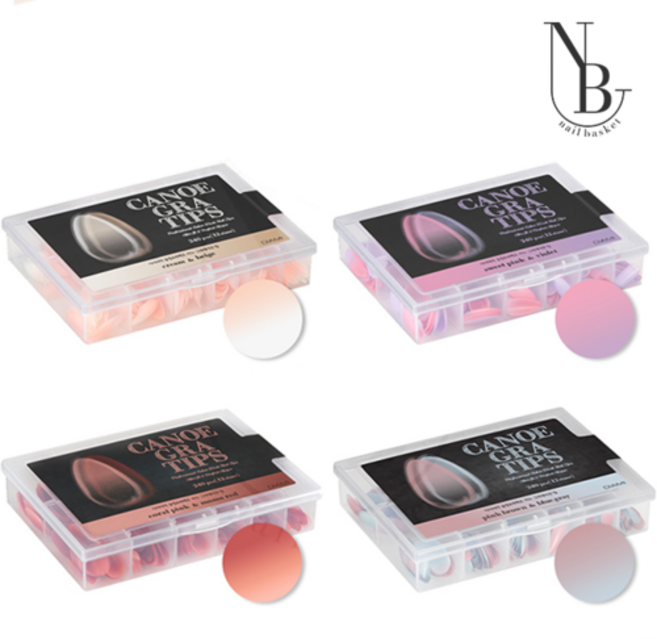 다이아미 카누 그라팁 그라데이션 팁 손톱연장, T76 / 스윗핑크&바이올렛, 1개