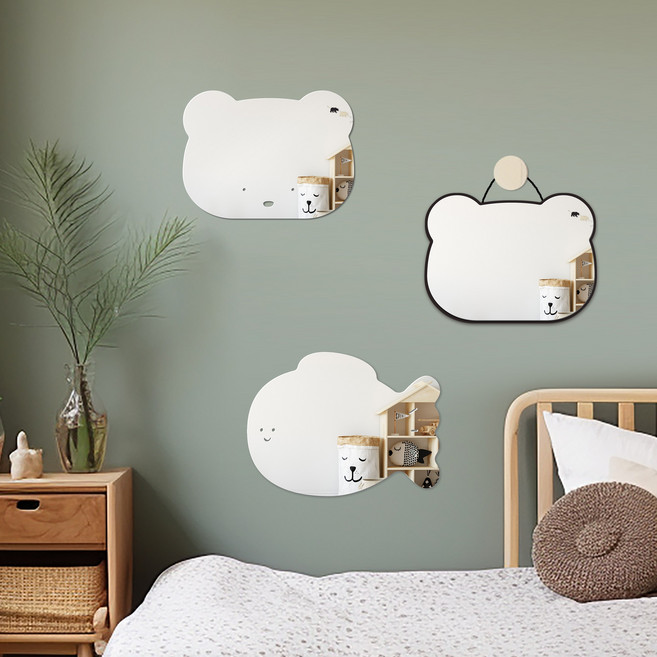 [리틀리] 국내 유아 안전 거울 6종 아크릴 아기 세면대 욕실 붙이는 터미타임 거울, ., 부착형, 브래드