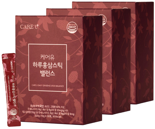 케어유 6년근 홍삼 스틱 진액, 30, 90개