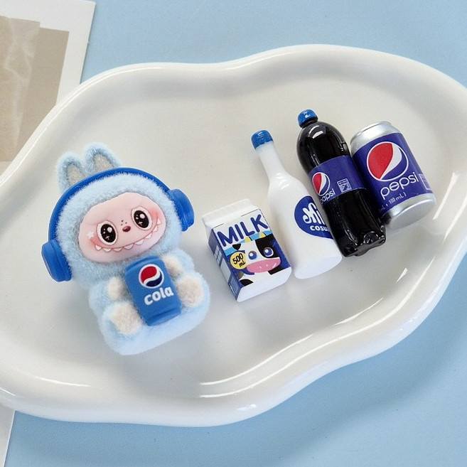 라부부 인형 키링 미니파우치 백참 굿즈, 블루, 1개