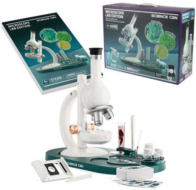 어린이 현미경 1600배 고배율 광학현미경 초등학교 과학교구 확대경, 1개