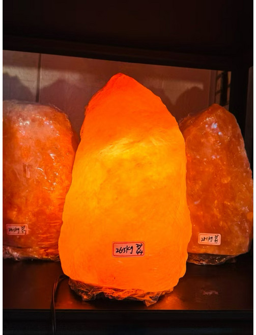 麗玫 鹽燈 26.5kg 原礦擺飾, 搭配陶瓷燈頭加粗可調光保險絲電線