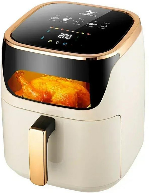스마트 시각화 에어프라이어 - 신제품. 대용량. 가구. 다기능. 오일 프리/무연. 전기 오븐., 7) White touch screen - UK, 01 touch screen