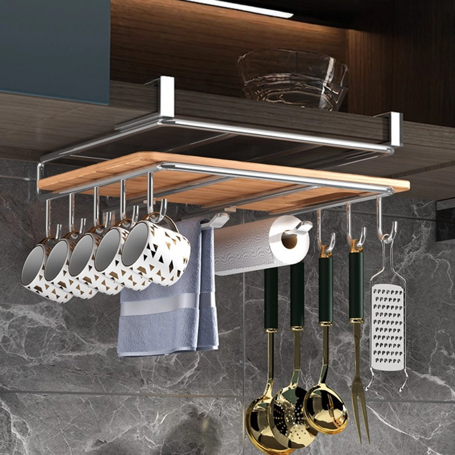 blitopia 도마걸이 주방 잡화선반 다용도선반, 은색, 1개