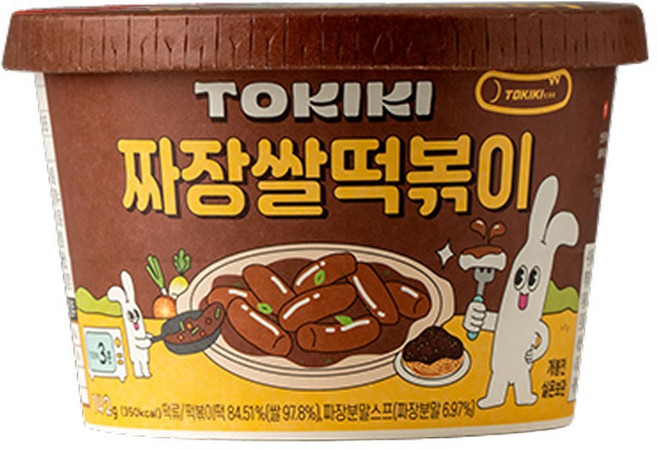 [28년전통특허] 또키키 짜장 컵 떡볶이 즉석 떡볶이 컵떡볶이 쌀떡볶이, 4개, 142g