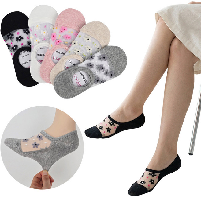 정아스토어 여성 야생화 시스루덧신 10켤레