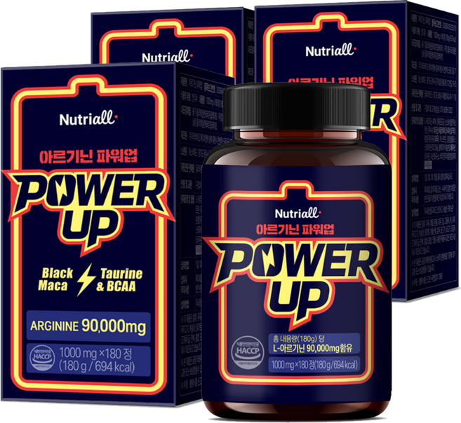 뉴트리올 아르기닌 블랙마카 타우린 함유 1000mg, 3개, 180정