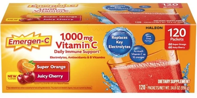 이머전씨 발포형 멀티비타민 C 1000mg 120팩 EMERGEN-C, 1세트, 120회분 - 쿠팡