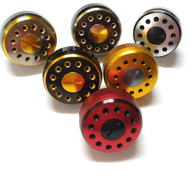 스피닝릴튜닝핸들 노브 스피닝릴노브 릴핸들노브교체용, 다크브라운골드32mm