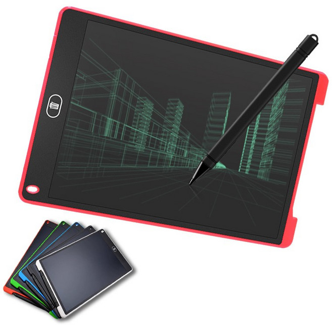 올라이프지 LCD 드로잉 패드 전자노트 메모패드 12인치, 레드