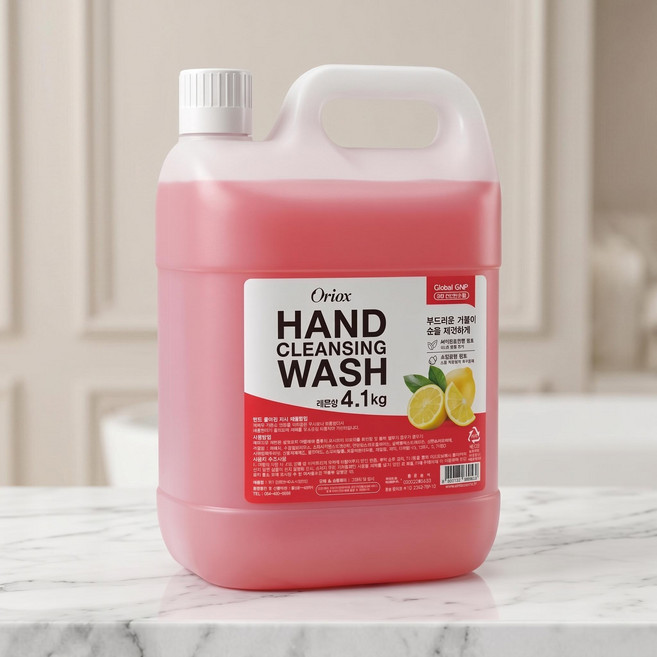 오릭스 거품비누 물비누 물비누 4.1kg 1박스 손세정제 레몬향 핸드워시 손관리 수분충전 4개입, 4개, 4.1L