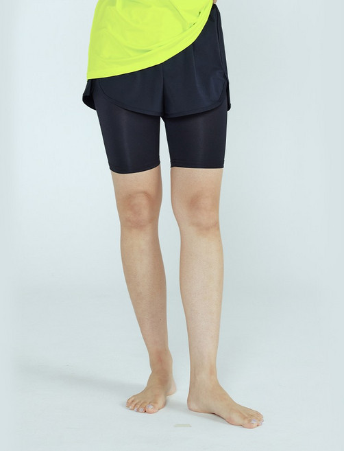 에리페 여성용 튤라 반바지 일체형 5부 워터레깅스, 블랙