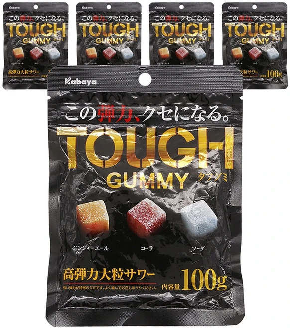카바야 터프 구미 진저에일&콜라&소다맛, 5개, 100g - 쿠팡
