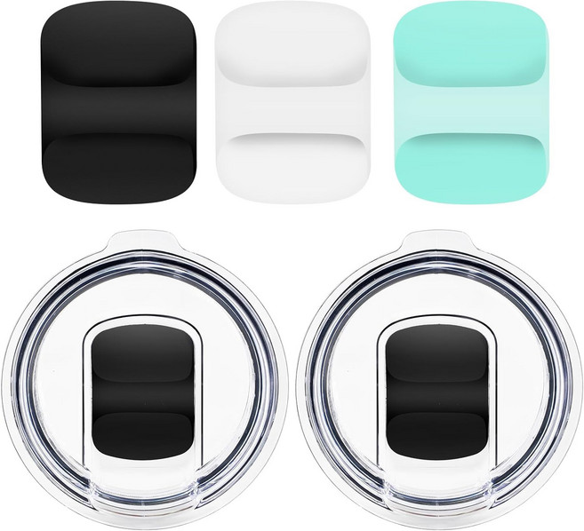 예티용 20온스 텀블러 뚜껑 블랙 2팩 & 마그네틱 슬라이더 3팩 교체 마그슬라이더 1024온스 머그잔 10온스 로우볼 BPA 프리