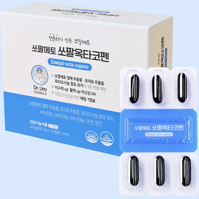 비뇨의학과 전문의 성분 배합 직접 만든 닥터유로포뮬라 쏘팔메토쏘팔옥타코펜 전립선 건강 120정 4개월분 60정 2개월분 전문의쏘팔메토, 4개, 30정 - 쿠팡