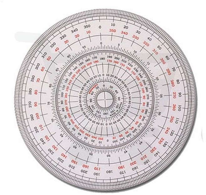 360도 전원분도기 360도 원형각도기 15cm 1P