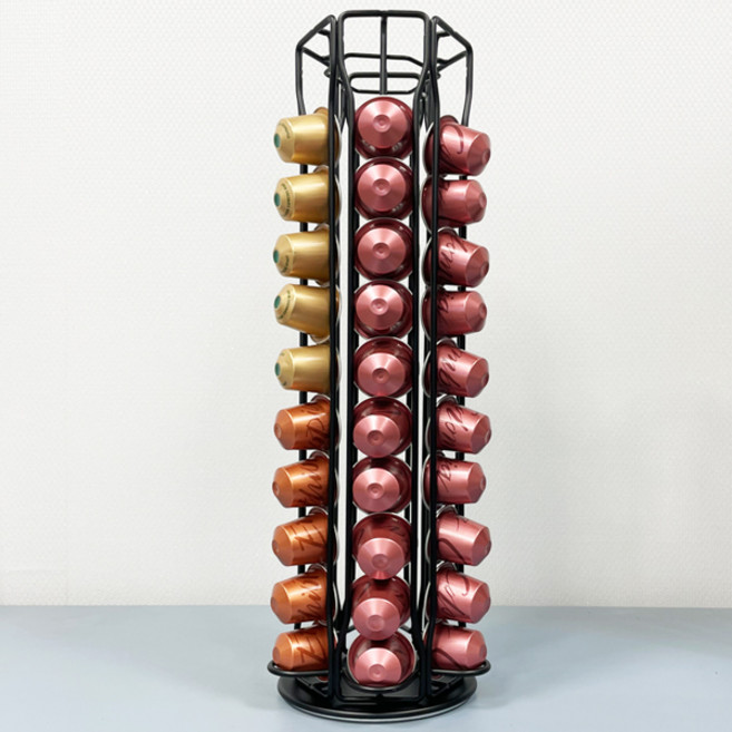 몰라덴 회전형 60구 캡슐 커피 거치대 네스 호환용(AN034-60BK), 1개, 블랙