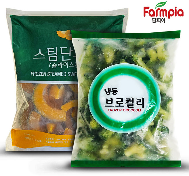 팜피아 냉동 유피단호박 슬라이스 1팩+냉동 브로컬리 1팩, 1개
