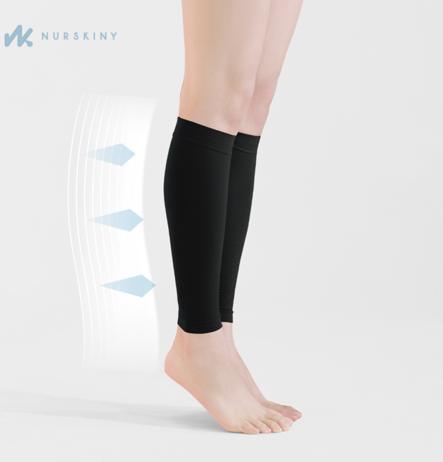 너스키니 키니핏 블랙 간호사 승무원 임산부 고탄력 종아리 병원 압박밴드 압박 스타킹, 블랙(L), 1개, 종아리/무릎형
