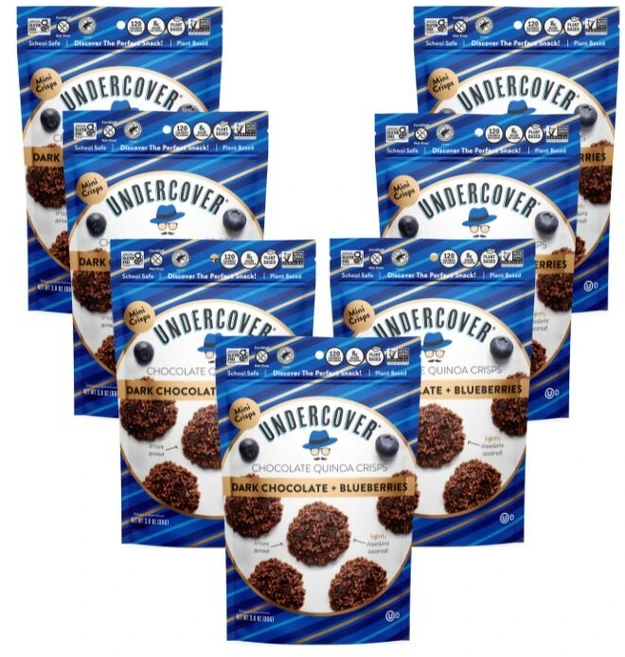 언더커버 크리스피 퀴노아 크런치 스낵 칩 블루베리 다크 초콜릿 3oz 7개, 1개, 57g - 쿠팡