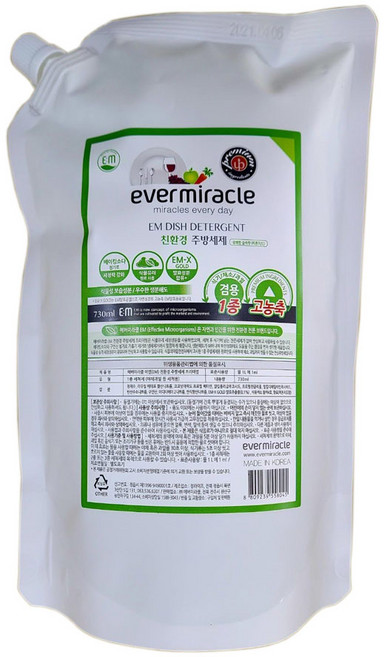 EM 고농축 주방세제리필(730ml) 친환경 1종주방 천연 야채 과일씻는세제, 730ml, 1개