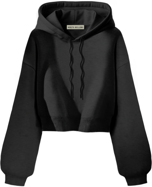 몰토벨리노 SF 벌룬 무지 세미오버핏 크롭 후드티