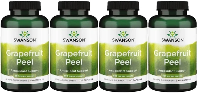 스완슨 자몽 껍질 600mg, 120정, 4팩 - 쿠팡