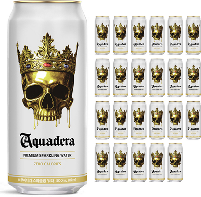 아쿠아데라 에너지 드링크 제로 디카페인 테아닌 타우린 레몬라임 500ml 24캔, 24개입