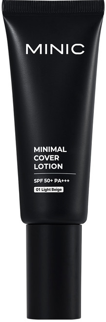 미닉 미니멀 모공 잡티 주근깨 완벽 커버로션 남자 선크림 파운데이션 비비크림, 1호 라이트베이지, 1개
