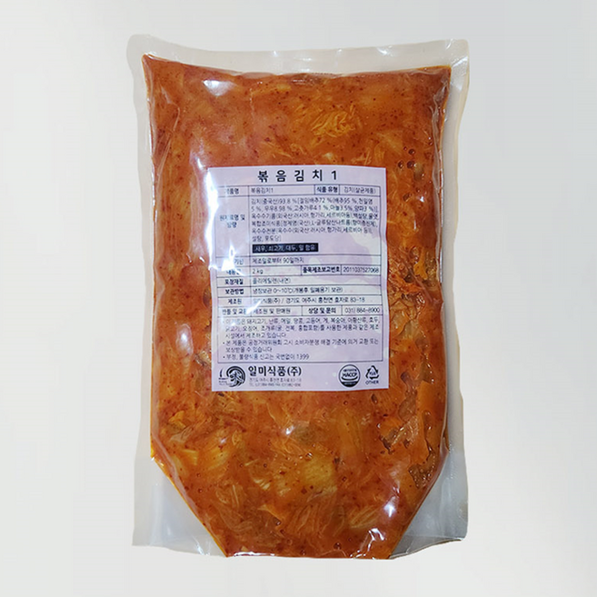 일미 볶음김치 2kg 두부김치 볶은김치 밑반찬 도시락 식당용 업소용, 1개