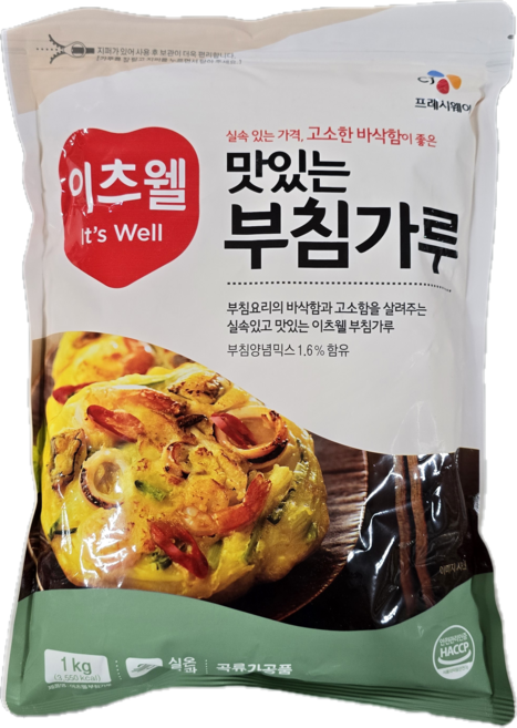 이츠웰 부침가루 바삭한 고소한 맛있는 업소용, 1kg, 6개