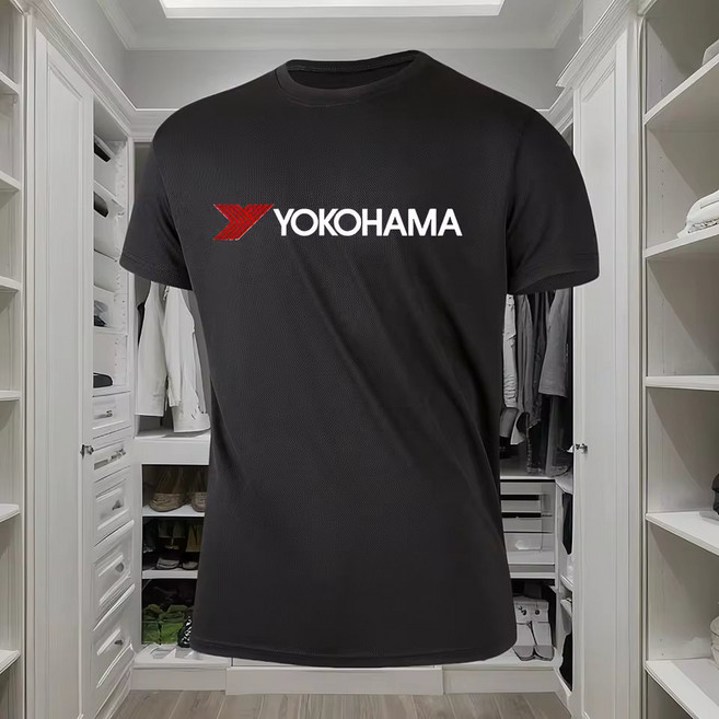 요코하마 일본 런닝용 깔끔한 반팔티 (YOKOHAMA 로고 운동 티셔츠)