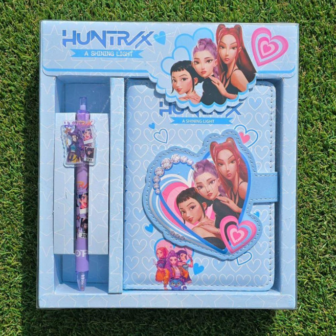 빙글 비밀열쇠 다이어리 다꾸세트 일기장 산리오 라부부 케데헌, 1개, 케데헌 블루