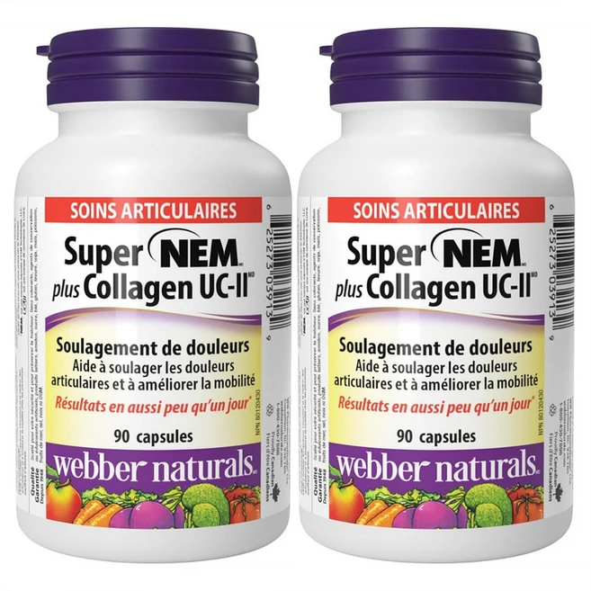 Webber Naturals Super NEM Plus UC-II 콜라겐 2세트 1통90개 난각막 연골 관절영양제 캐나다내수용, 2개, 90정 - 쿠팡