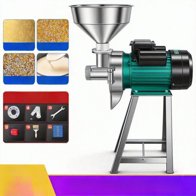 곡물 도토리 가루 제분기 가정용 대용량 대형 업소용 콩, 모래 3000W 퍼플코퍼 가변 주파수 140, 기본 색상