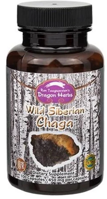 Dragon Herbs - Wild Siberian Chaga Capsules - 100 Capsules 450 mg Each, 1개, 100정 - 쿠팡