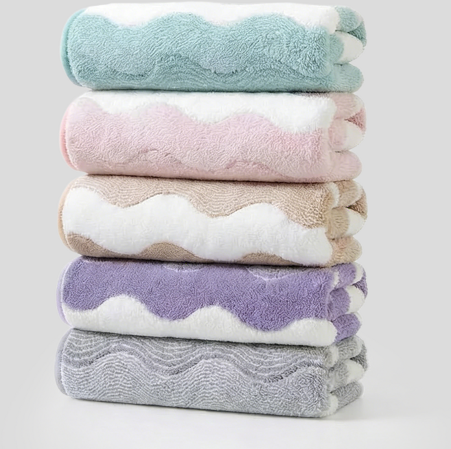 Sherrich 호텔수건 극세사 부드러운 스트라이프 먼지없는 수건, 5개, 혼색