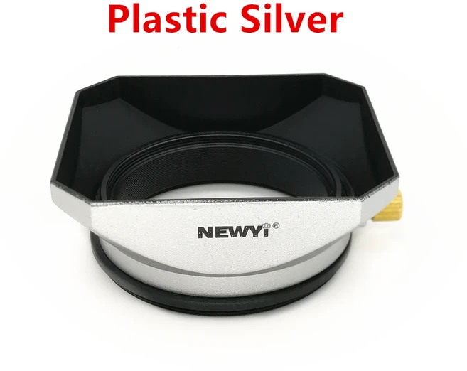 sony 호환 Fujifilm Olympus 미러리스 카메라 렌즈 DV 캠코더 용 사각 후드 37 40.5 52 mm, 03 Plastic Silver, 01 43MM