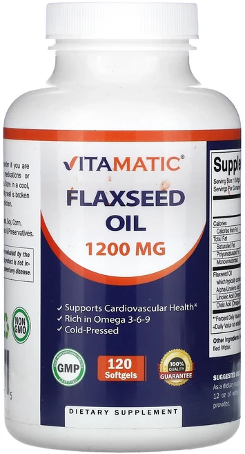 새해 첫좋은선물 Vitamatic 아마씨유 1200mg 소프트젤 120정 제대로 할인합니다, Vitamatic아마씨유1200mg소프트젤120정, 1개 - 쿠팡