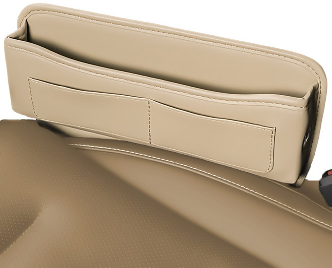 볼체 차량 사이드 포켓 정리함 앞좌석 틈새 전용 자동차 수납함, 03.밀크 아이보리, 1개