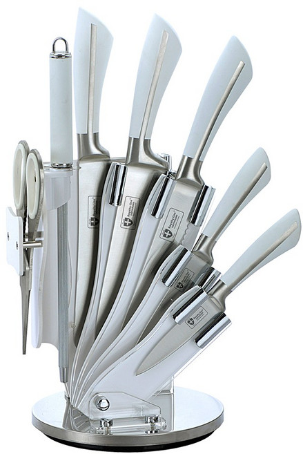 로얄티라인 스위스 8종 스테인레스 칼블럭세트, 1세트, 8종(화이트)