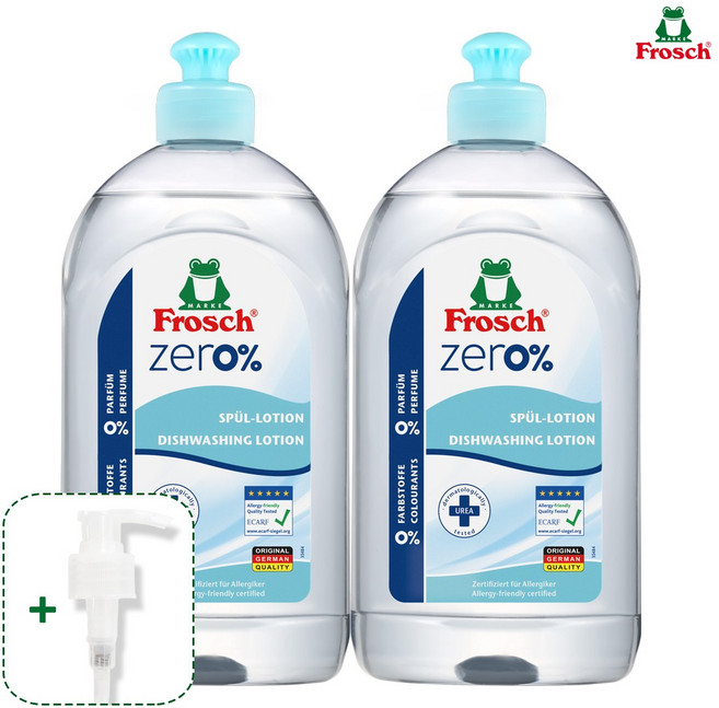 프로쉬 제로 주방세제 500mlx2개(펌프), 2개, 500ml