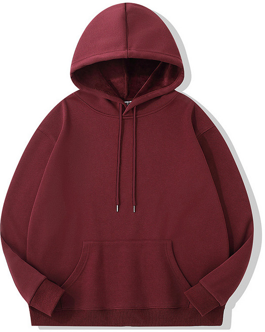 VANCAR 남녀공용 가을과 겨울 코튼 벨벳 맨투맨 후드 스웨터 순면 맞춤형 단색 캐주얼 후드자켓