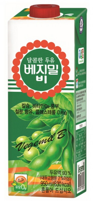베지밀 달콤한 두유 비, 950ml, 12개