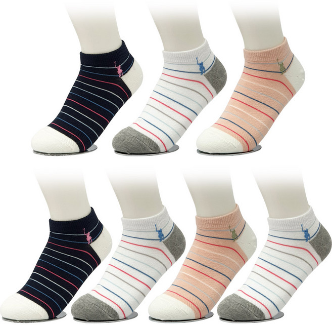 폴로나이즈 여성패션양말 스니커즈 7켤레 L-1104호 발목양말 학생용양말 사계절양말