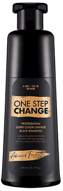 꾸띄르 헤어 프로페셔널 슈퍼 컬러 체인지 블랙 염색샴푸 360ml (진갈색), 1개