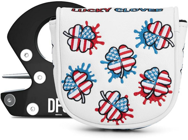 Golf Mallet 퍼터 커버 헤드커버 USA 럭키 클로버 마그네틱 클로저 프리미엄 가죽 골프 헤드커버 골프 DF3 퍼터에 적합 말렛 퍼터 헤드커버(DF3 퍼터용), Golf Mallet 퍼터 커버 헤드커버, 미국 스타일, 1개, DF3 퍼터용
