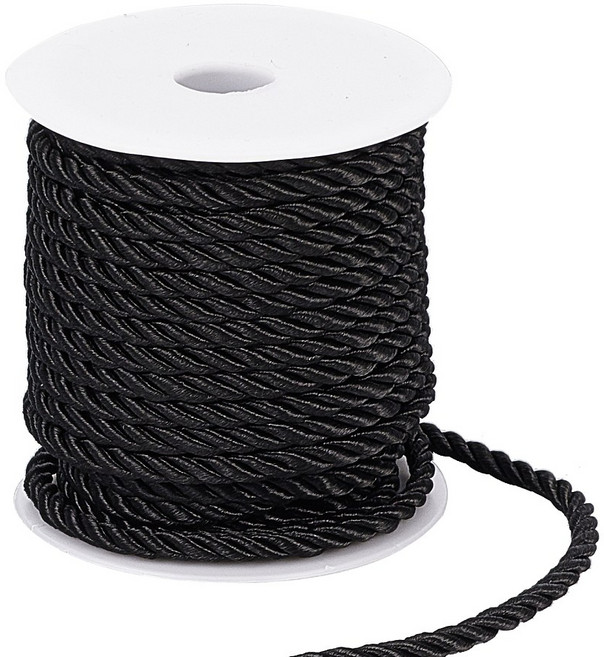18m 다용도 로프 빨래줄블랙5mm, 검은색, 1롤